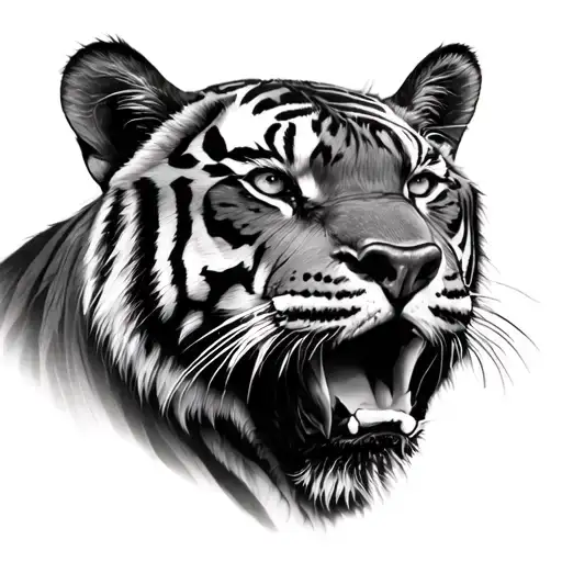 Realistic Black And Grey Tiger