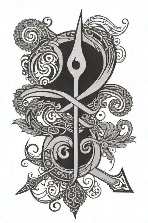 Male Unalome Symbol With Trishul