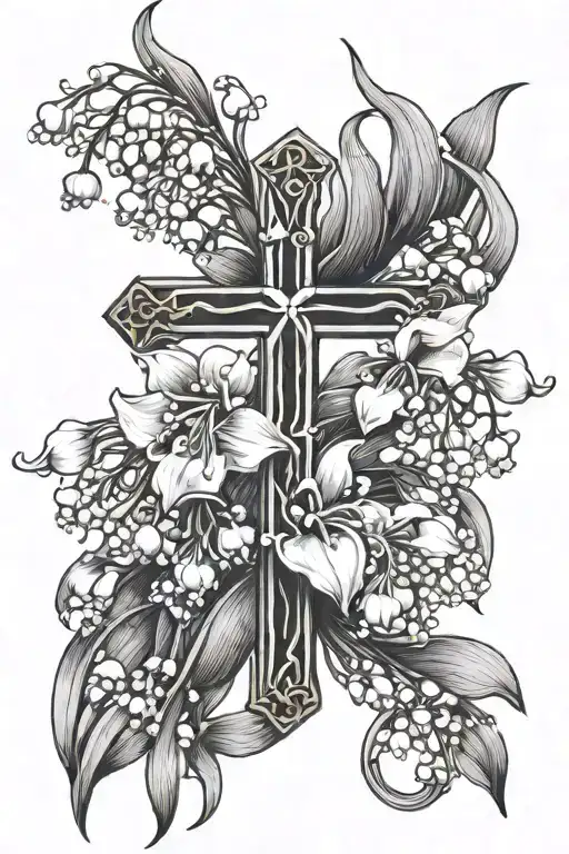 Lily Of The Valley Cross Intertwined