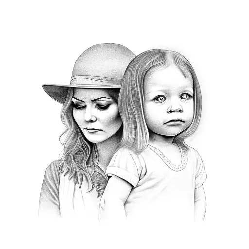 A Portrait Of A Mother And Child With Lyrics From Their Favorite Lullaby Incorporated