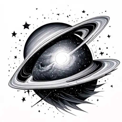 Black Outter Space Galaxy