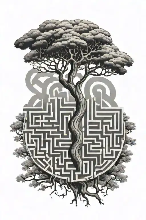 Large Tree With Maze On It