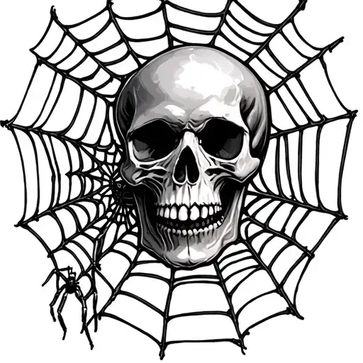 Skull And Spider Web