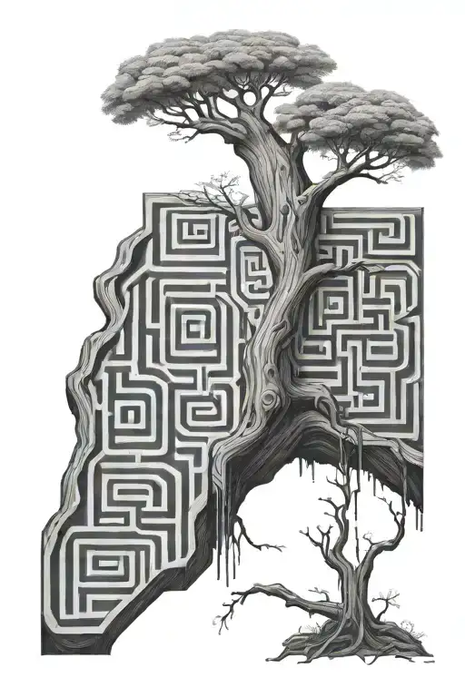 Maze Inside Large Tree Trunk