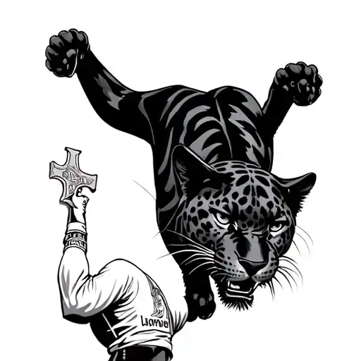 Klan Member Being Hung By A Black Panther Jaguar