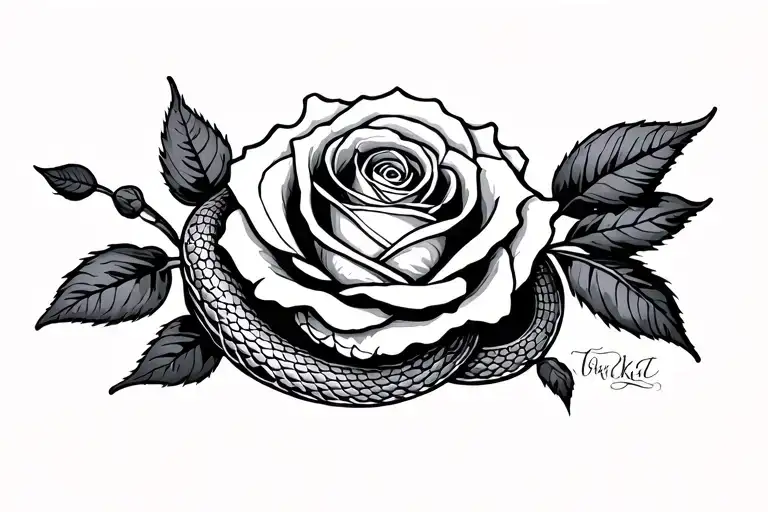 Rose In Ticket With Serpent