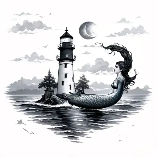 Memaid And Lighthouse