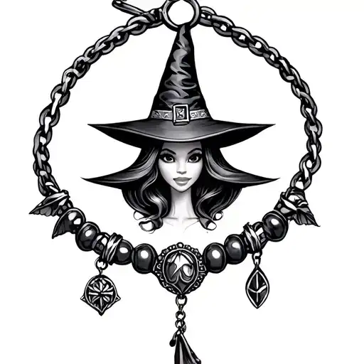 Make Me A Tattoo Design For A Disney Anklet Bracelet Tattoo Witch Charms