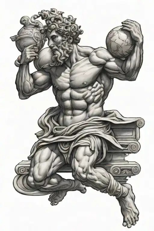 Greek God Atlas Holding
