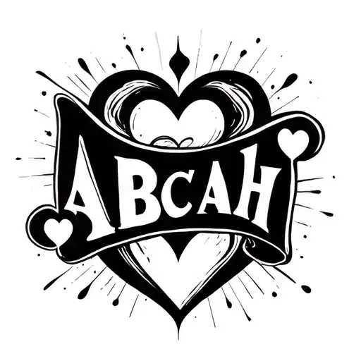 The Word Abcah With A Little Heart Shape