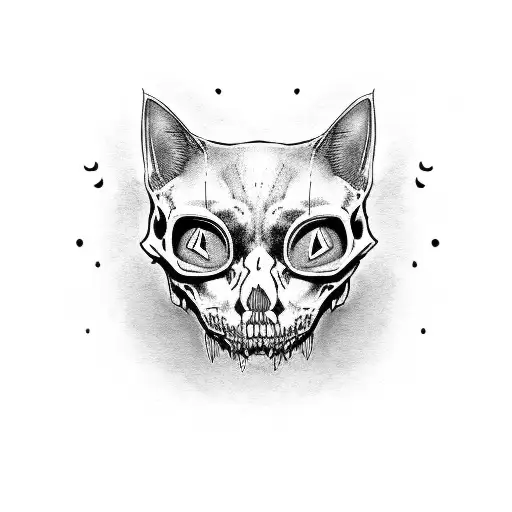 Creepy Cat Skull
