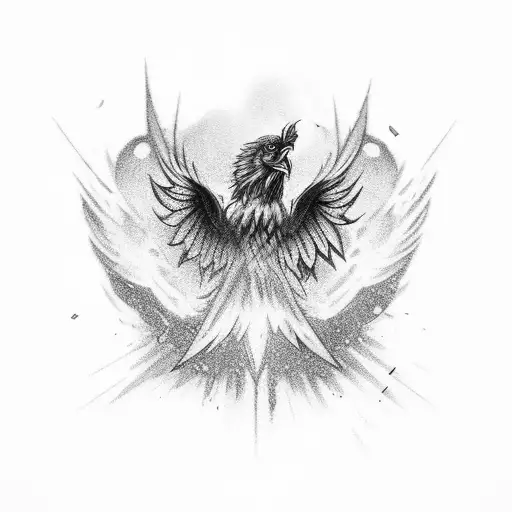 Black Phoenix On Left Shoulder