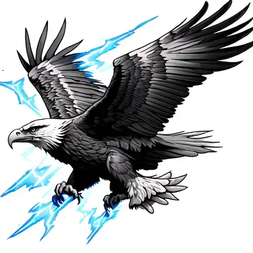 Eagle With Lightning