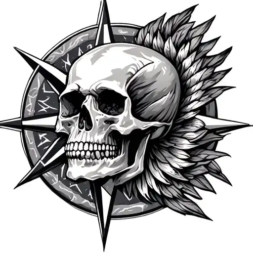 Skull And Wind Rose