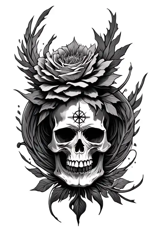 Skull And Wind Rose