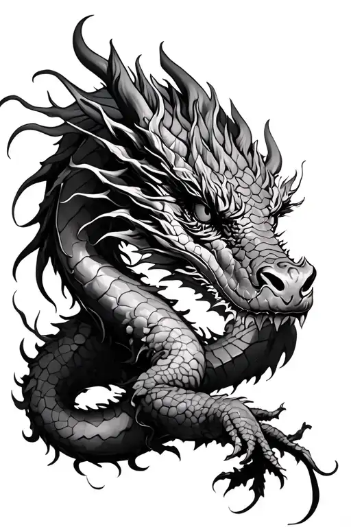 Dragon Wrapped With Ivy Vines On Arm