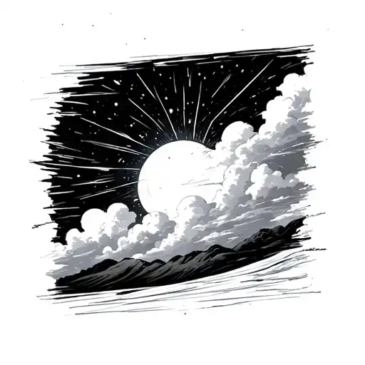 Fine Line Black Simplified Sky Symbolizing