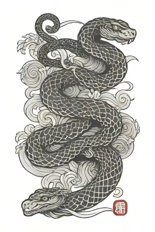 Japan Word And Snake