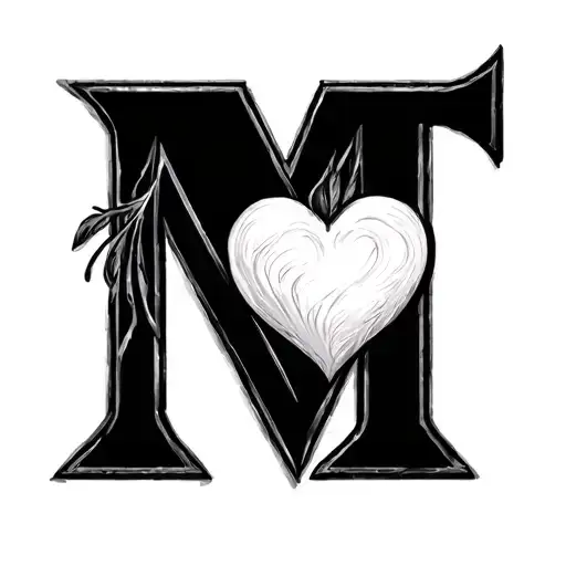 Initial M And T With Heart