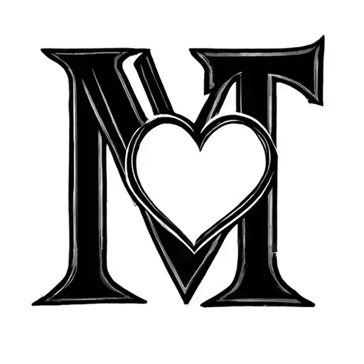 Initial M And T With Heart