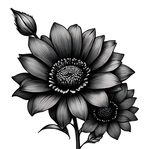 Create 3 Fine Line Flowers With A Signature A Part Of The Stem