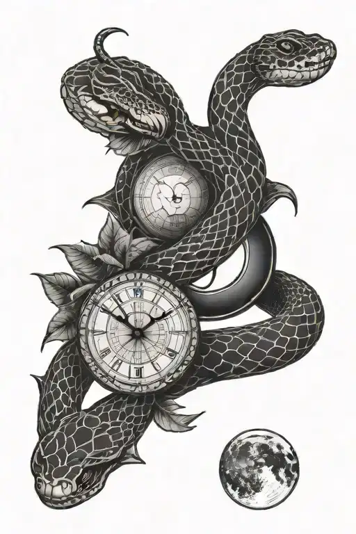 Snake And Moon Phases