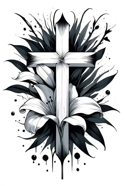 Cross With Lillie's Abstract Line Work