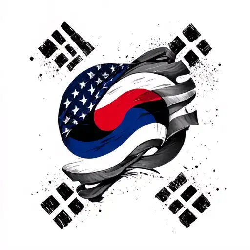 Korean American Flag Intertwined