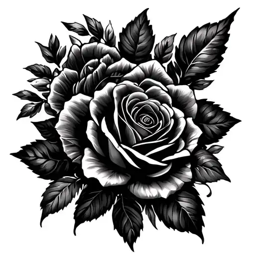 Flowers And Roses On A Cool Pattern Line Back