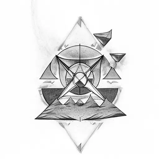 Black Line And Three Triangles