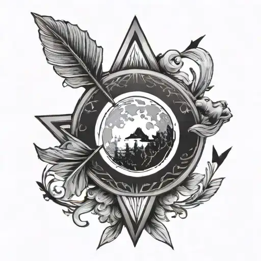 Lunar Eclipse And Arrow