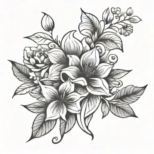 Abstract Flowers And Leaves