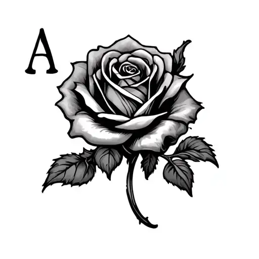 Ace King Cards With A Rose Intertwined