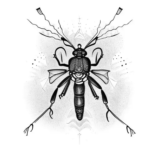 Three Fireflies With Mayan Design