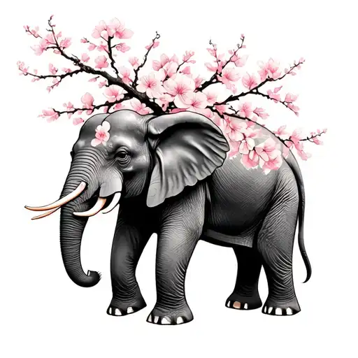 Elephant Japanese Cherry Blossoms