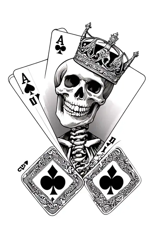 Skeleton Of King And Queen Of Poker