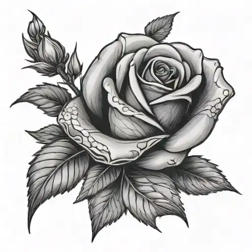 Rose Stem With A Viper Wrapped Tightly