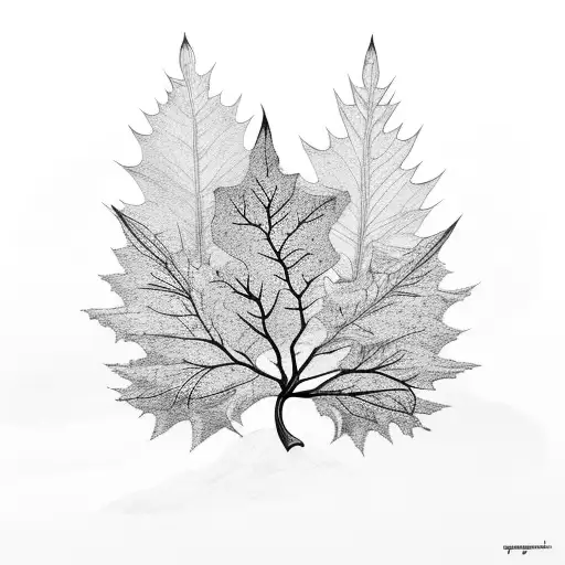 Mountain Scene Autumn Leaf