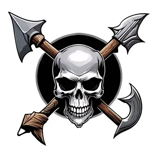 Skull Arrow Axe Knife