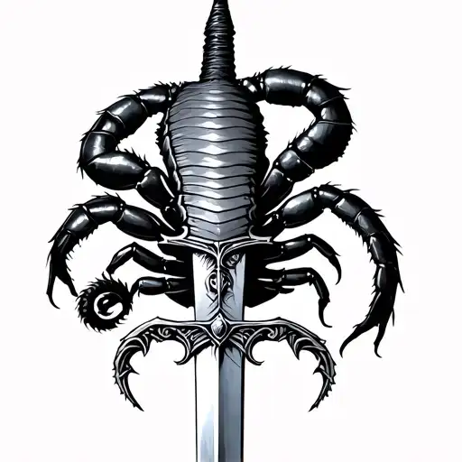 Centipede Around A Medieval Sword