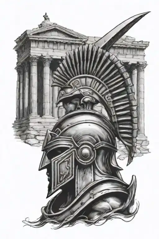 Spartan In Front Of Akropolis