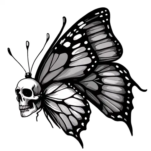 Butterfly With Skull On His Wings