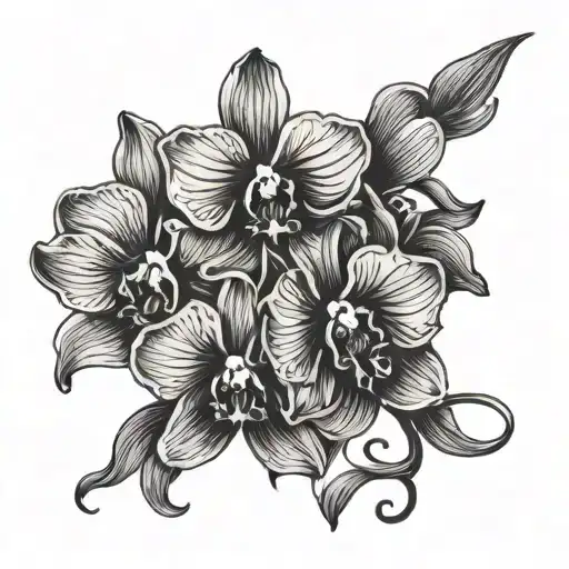 Black Orchid Flower With The Words Black Orchids In Script Font