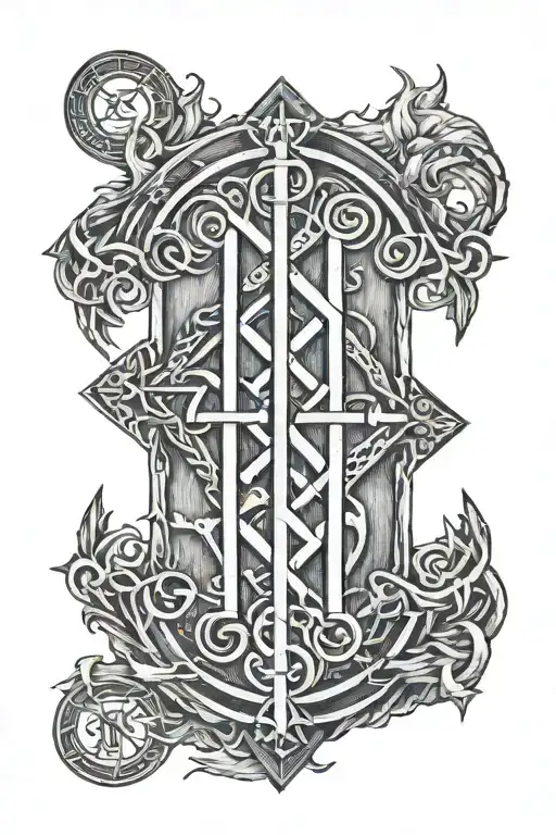 Norse Mythology Runes Engraved