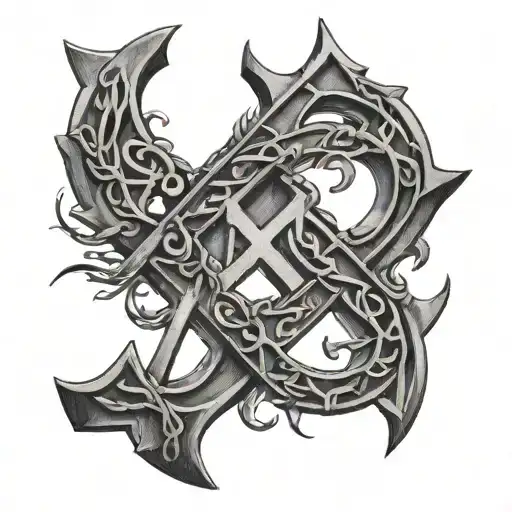 Norse Mythology Runes Engraved