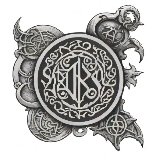 Norse Mythology Runes Engraved Circle Made