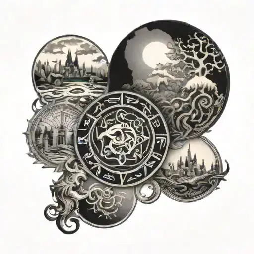 Norse Mythology 9 Realms Engraved Circle Made