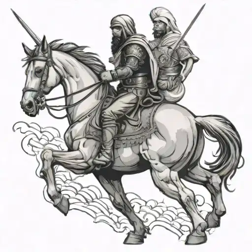 Christan Vs Muslim Warrior On A Horse