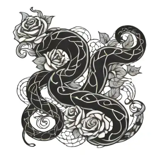 Serpent Et Rose Intertwined