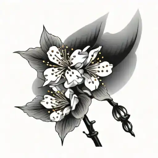 Fine Line Cherry Blossom Flower